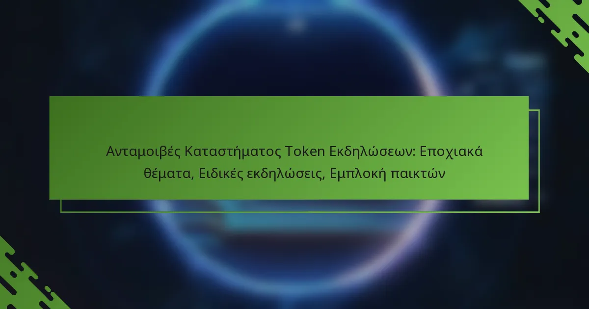 Ανταμοιβές Καταστήματος Token Εκδηλώσεων: Εποχιακά θέματα, Ειδικές εκδηλώσεις, Εμπλοκή παικτών