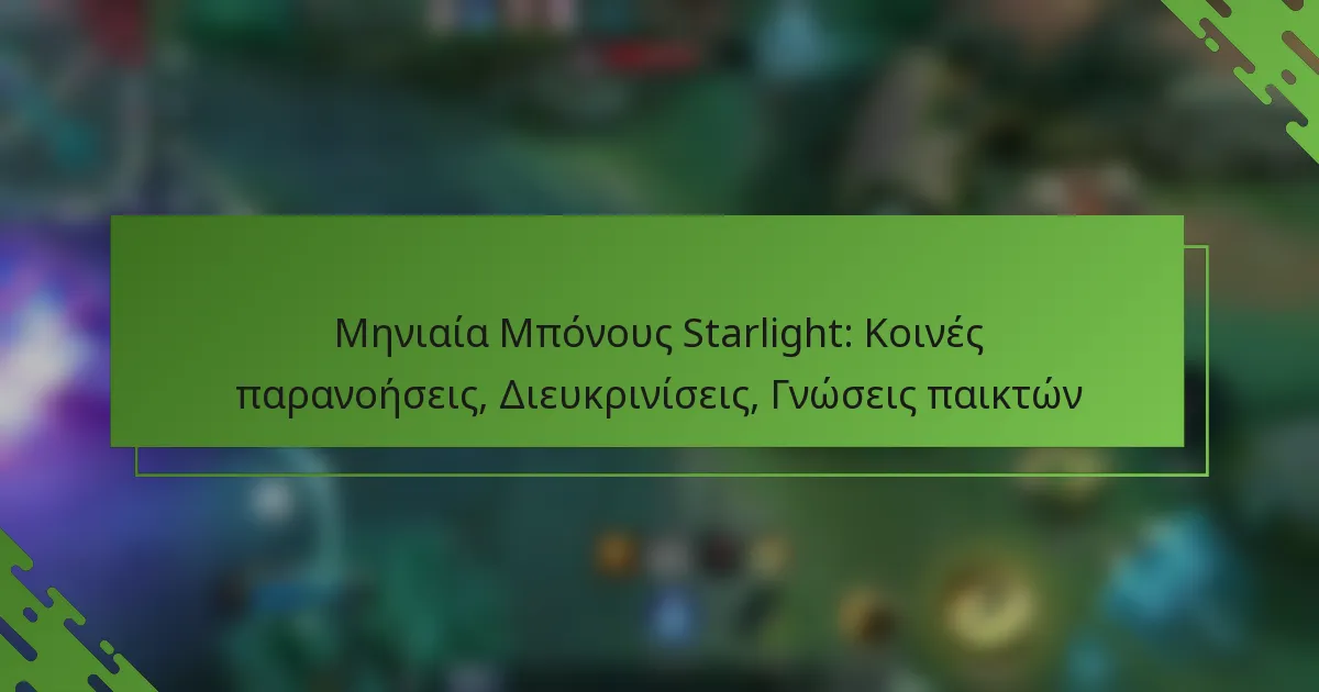 Μηνιαία Μπόνους Starlight: Κοινές παρανοήσεις, Διευκρινίσεις, Γνώσεις παικτών